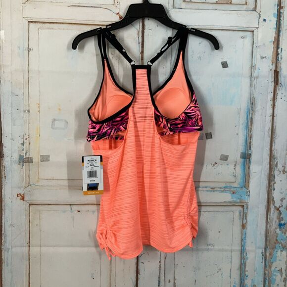 Zeroxposur Sun Smart Ruched 2-In-1 Tankini Top Womens Size M/10 Tigerlily NWT - Picture 7 of 15